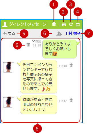 ダイレクトメッセージの詳細を確認する